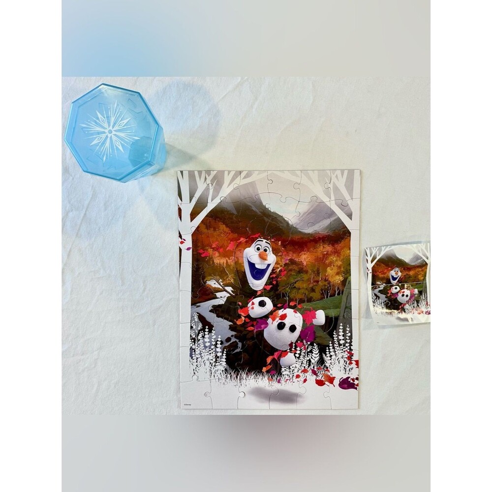 Disney Frozen II Olaf 48pc Puzzle with Blue Snowflake Case Complete Set